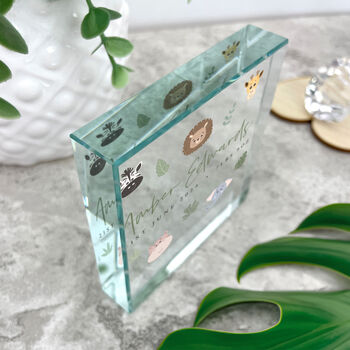 Personalised Jungle New Baby Christening And Nursery Crystal Token, 4 of 7