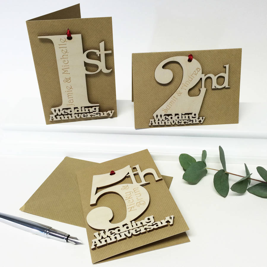  personalised  wedding  anniversary  card  by hickory dickory 
