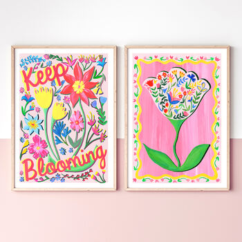Unicorn And Floral Nursery Print Set – Set Of Three Whimsical Wall Art Prints, 3 of 10