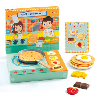 Wooden Pretend Play Toy Pancake Restaurant, 3 of 5