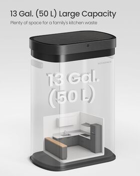 Motion Sensor Kitchen Bin Automatic Trash Can, 6 of 7