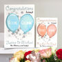 Personalised Balloons Baby Twins New Parents Card, thumbnail 1 of 10