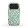 Abstract Lines In Mint Green Tough Phone Case, thumbnail 2 of 3