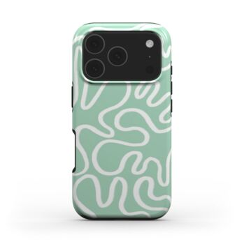 Abstract Lines In Mint Green Tough Phone Case, 2 of 3