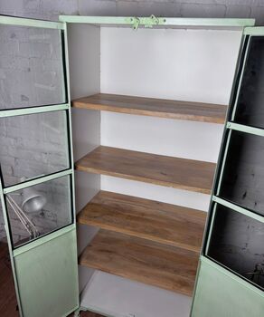 Iron Display Cabinet In Pistachio Green, 2 of 10