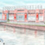 Manchester United 'Outside' Old Trafford Stadium Print, thumbnail 2 of 3