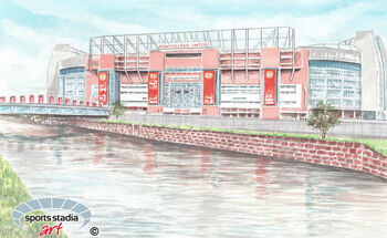 Manchester United 'Outside' Old Trafford Stadium Print, 2 of 3