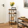 Tall Small Round Side Table With Storage Compartment, thumbnail 1 of 10