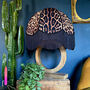 Trixie Vintage Fringed Dome Lampshade In Leopardess Velvet, thumbnail 1 of 4
