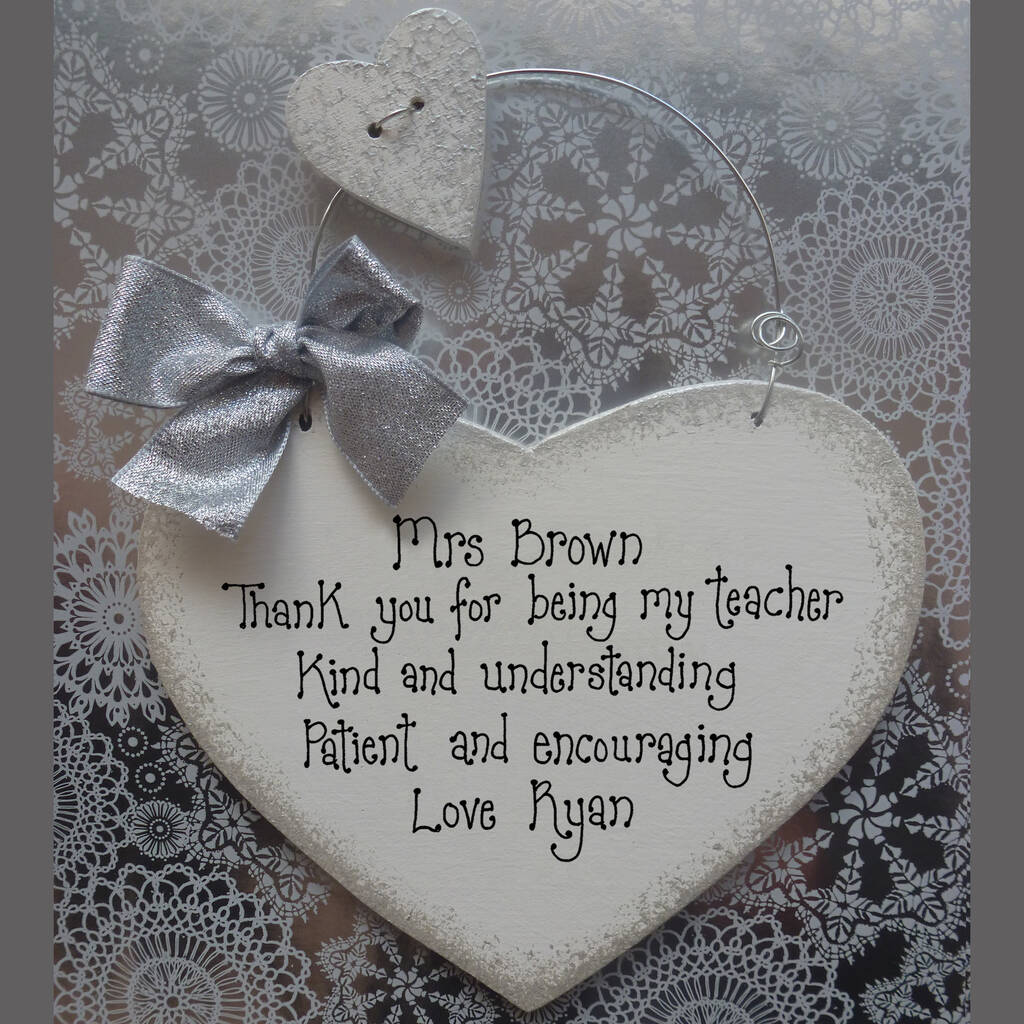 Teachers Personalised Thank You Sign By Country Heart 