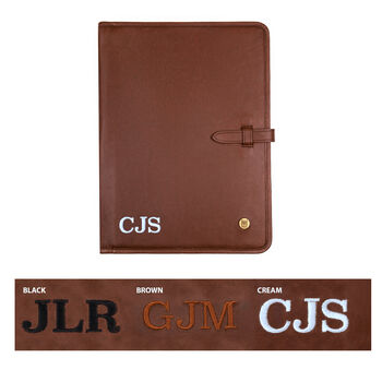 Personalised A4 Leather Document Holder In Brown, 3 of 8