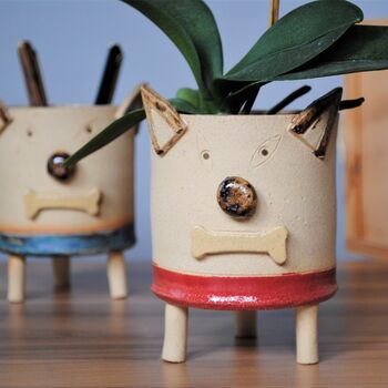 Dog Personalised Ceramic Tripot Plant Pot, 3 of 6