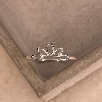 925 Sterling Silver Crown Stacker Ring, Boho Jewellery, 4 of 12