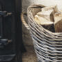 Oval Lined Wicker Log Basket, thumbnail 2 of 3