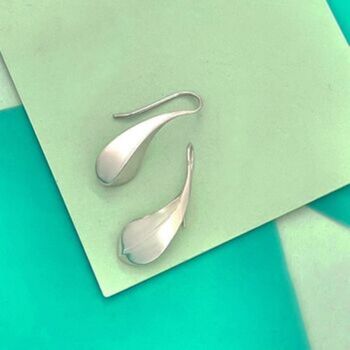 Gold Plated Silver Curved Teardrop Earrings, 4 of 6