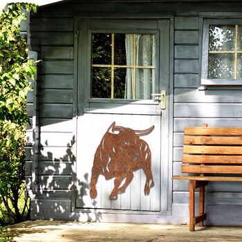 Metal Bull Gift For Rodeo Lover Cowboy Wall Art, 6 of 10