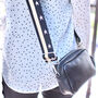 Personalised Black Crossbody Bag With Patterned Strap, thumbnail 2 of 8