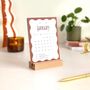 2026 Wavy Desk Calendar Cards With Wooden Stand, thumbnail 10 of 10