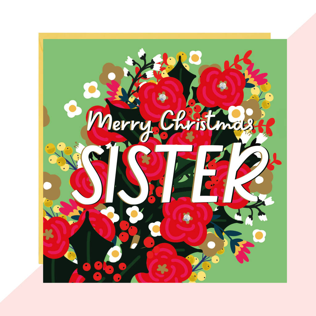 Sister 'Merry Christmas' Card By Lottie Simpson | notonthehighstreet.com