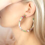 Pink And Green Tortoise Shell Large Hoop Earrings, thumbnail 2 of 5