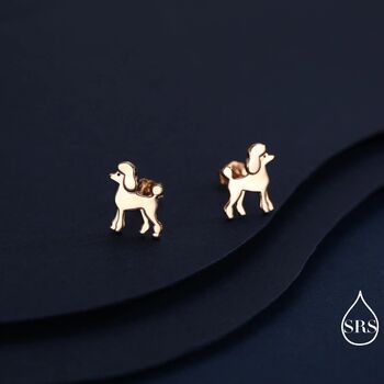 Sterling Silver Poodle Dog Stud Earrings, 6 of 12