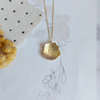 Small Rose Pressed Flower Necklace Gold Plated, 3 of 10
