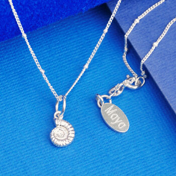 Personalised Sterling Silver Ammonite Charm Necklace, 3 of 7