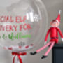 Personalised Christmas Elf Arrival Bubble Balloon, thumbnail 5 of 5