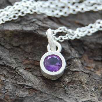 Amethyst February Birthstone Sterling Silver Stud Earrings, 4 of 5