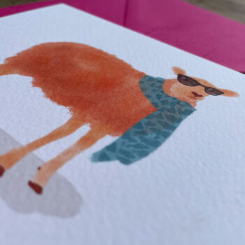 Tangerine Sheep Illustrated Blank Greeting Card, 7 of 11