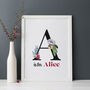 Floral Initial Personalised Print, thumbnail 1 of 3