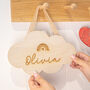 Personalised Rainbow Cloud Wooden Sign, thumbnail 1 of 4