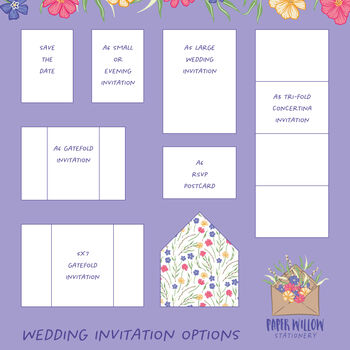 Wildflower Meadow Wedding Invitation Suite, 5 of 12