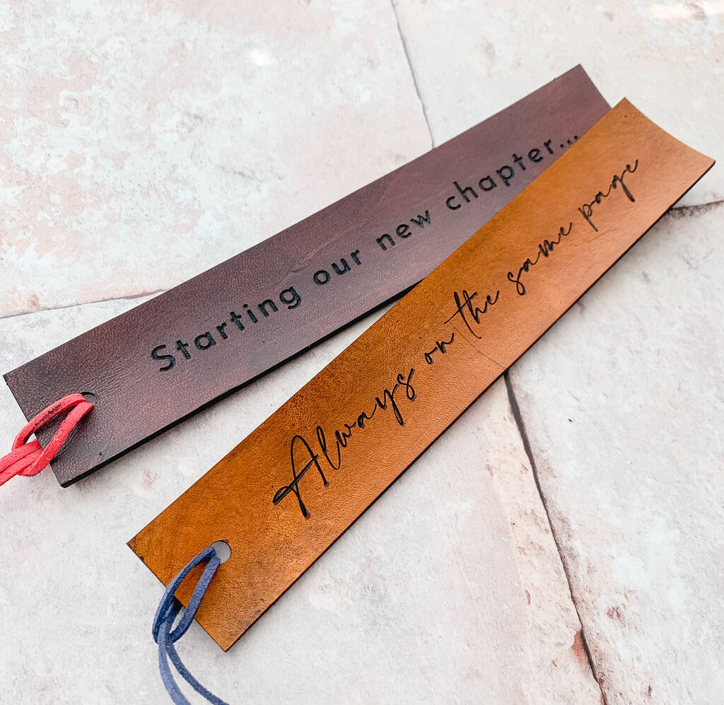 Engraved Leather Bookmarks