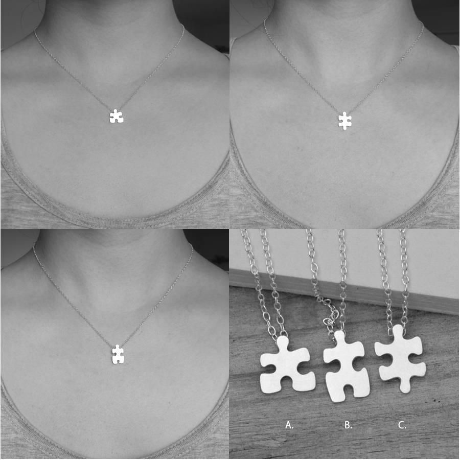 Jigsaw Puzzle Necklace In Sterling Silver By Huiyi Tan