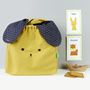 Bunny Rabbit Japanese Indigo Blue And Mustard Bag, thumbnail 1 of 7