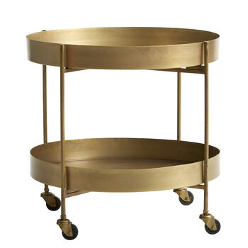 Pale Brushed Gold Bar Cart / Side Table, 3 of 4