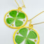 Good Luck Earrings With Four Leaf Clovers, thumbnail 2 of 9