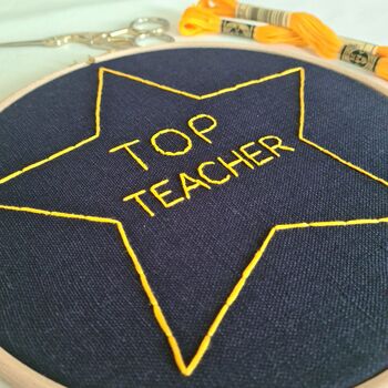 Top Teacher Embroidery Kit, 3 of 3