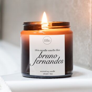 Man United Gifts, Bruno Fernandes Candle With Matches, 4 of 10
