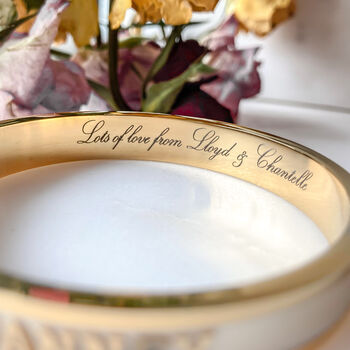 Personalised Special Date Bangle Handmade 18 Ct Gold, 6 of 8