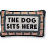'The Dog Sits Here' Needlepoint Pillow, thumbnail 3 of 6