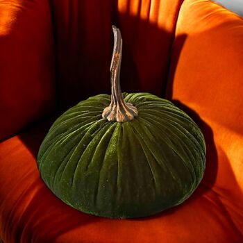 Autumn And Halloween Decor 15cm Velvet Pumpkins Free Lights, 3 of 10