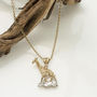 Giraffe Pendant In Gold And Silver, thumbnail 2 of 5