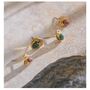 Monaco D’or Gold Jade Natural Stone Ombré Gift Earrings, thumbnail 1 of 4