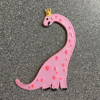 Pink Dinosaur Iron On Patch, 2 of 4