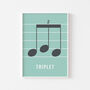 Triplet Note Print | Music Theory Poster, thumbnail 6 of 10