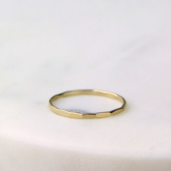 Gold Filled Skinny Faceted Stackable Ring, 2 of 12