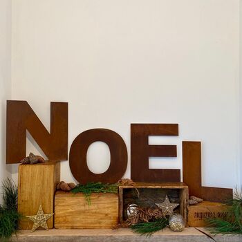 Rusty Metal Letters Personalised Decorations Signs, 10 of 12