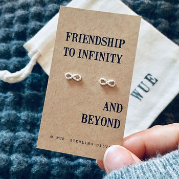 Silver Infinity Earrings. Friendship Gift, 2 of 4